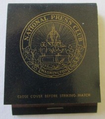 VINTAGE THE NATIONAL PRESS CLUB WASHINGTON DC BLUE FRONT STRIKE MATCHBOOK – NEW
