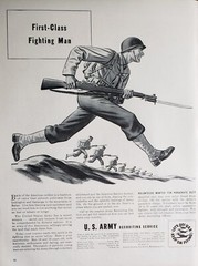 1942 US Army Recruiting Print Ad Ephemera Art Decor Parachute Duty