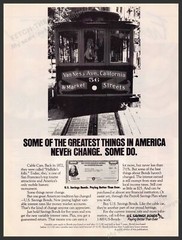 U.S. Savings Bonds 1980s Magazine Print Advertisement 1985 Cable Cars