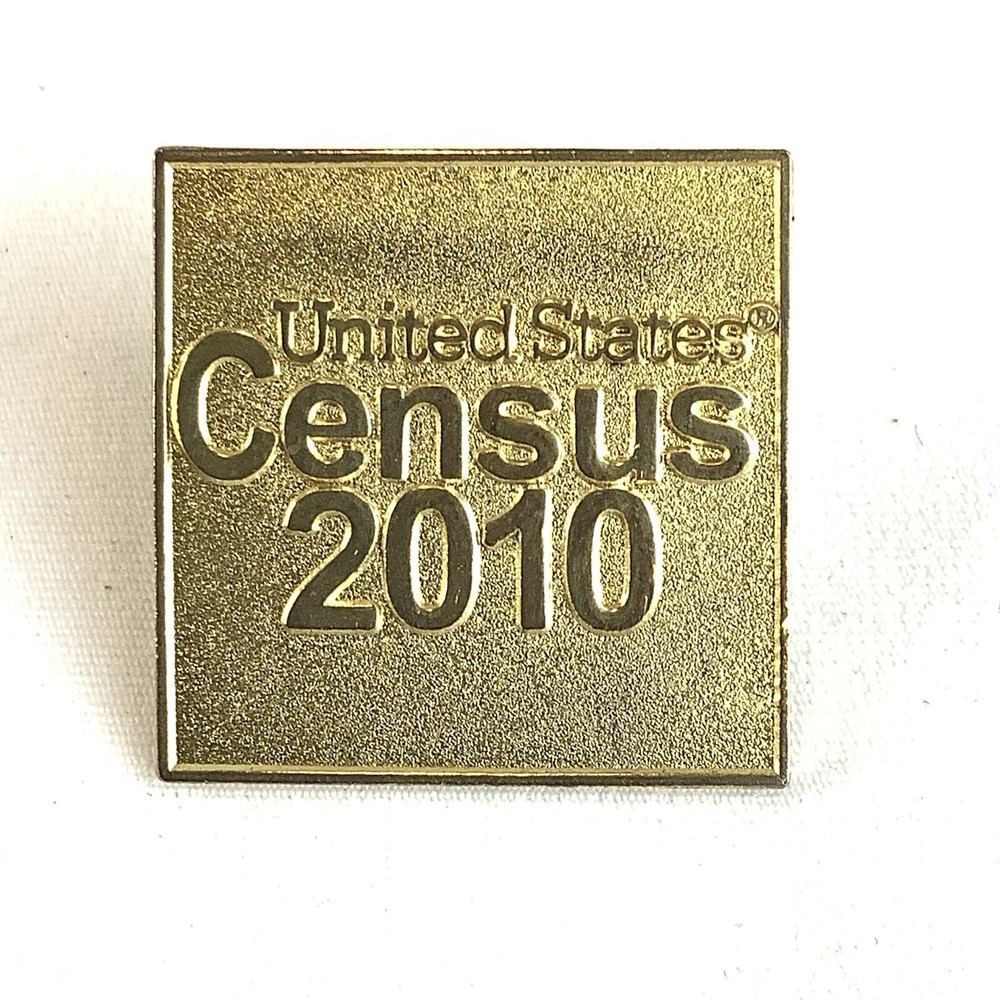 Lapel Pin United States Census 2010 Gold Tone Lapel/Hat/Tie Pin Promo Item