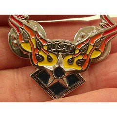 2005 US Air Force USAF Military WR Gunzelman Squadron Star Flames Pin Badge Art