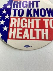 Right To Know Right To Health Sticker Vintage 1980s Original Decal Rare
