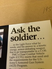 Vintage FMC C130 Close Combat Vehicle Light Tank Brochure US Army AGS Program