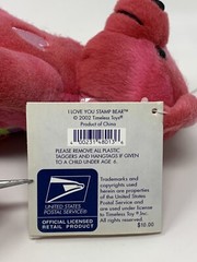USPS I Love You Stamp Bear Bean Bag Plush Stuffed Animal Timeless Toys 2002 READ