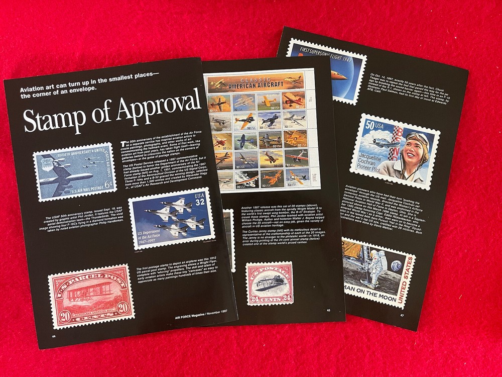 Vintage 1997 USAF 50th Anniversary Commemorative Postage Stamp Print Ad