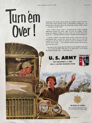 1946 U. S. Army Air Force Recruiting Service Soldier Truck Mark Man VTG Print Ad