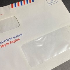 Vtg USPS Envelope First-Class Mail Window Postage United States Postal Service