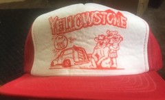 Snapback Mesh Trucker Cap Hat Yellowstone Park 1983 Bear Red White