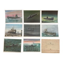 Vintage 1960s General Dynamics ELECTRIC BOAT Submarine Litho Print Set US Navy