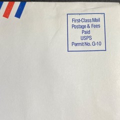 Vtg USPS Envelope First-Class Mail Window Postage United States Postal Service