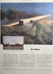 1947 US Army Recruiting Center Artillery Barrage Mr Mighty Tank VTG Print Ad
