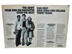 1977 US Army Recruitment Education Assistance Vintage Two Page Print Ad