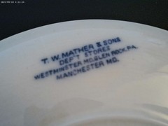 Mather Dept Store Advertising Blue Transferware Plate Harrisburg PA Capitol