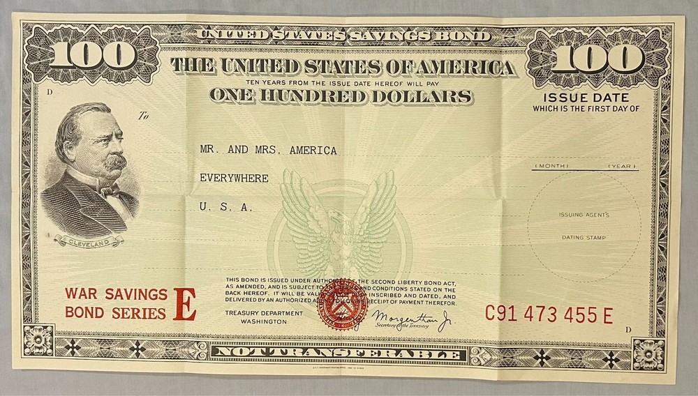 1944 U.S. Treasury War Savings Bond Series E Ad Poster WWII Vintage $100.00