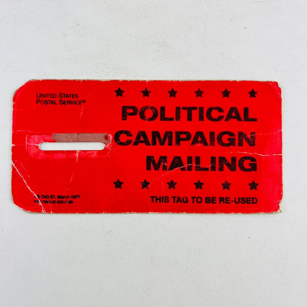 United States Postal Service USPS Political Campaign Mailing Red Tag
