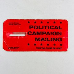 United States Postal Service USPS Political Campaign Mailing Red Tag