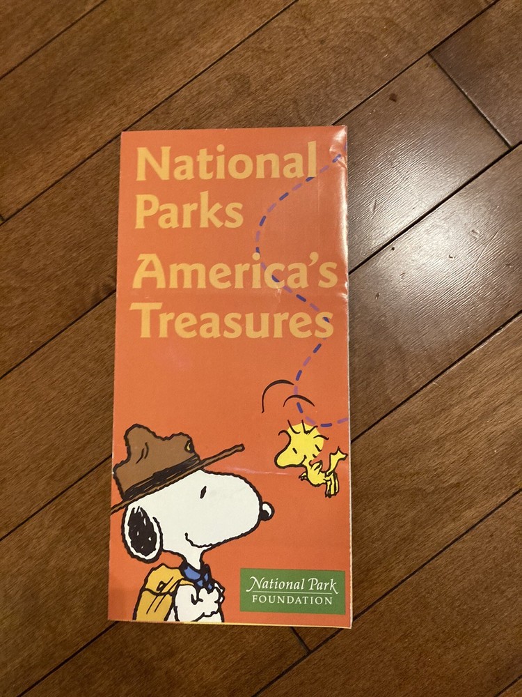 Snoopy Peanuts Vintage Poster Brochure for National Parks 1980s Charles Schulz