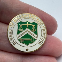 Vintage Bureau of Engraving and Printing Seal Lapel Pin Tie Tack Government