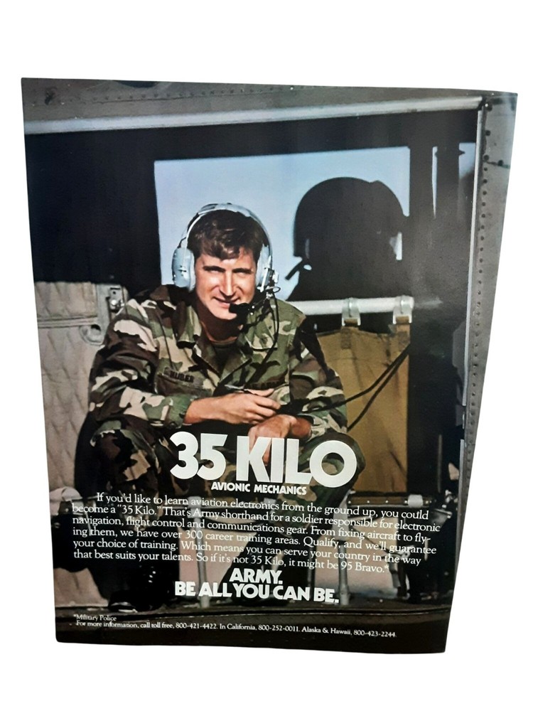 1983 US Army 35 Kilo Avionic Mechanics Ad Be All You Can Be