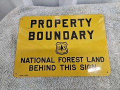 Vintage Forest Service property boundary sign 7″ x 10″