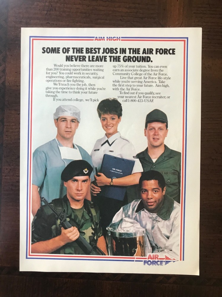 1987 vintage original print ad U.S. Air Force Career Jobs