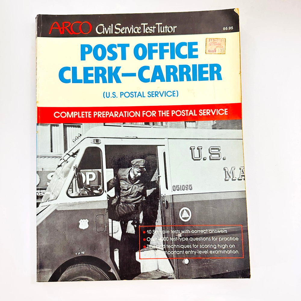1984 USPS Postal Service Office Clerk/Carrier ARCO Civil Service Test Tutor Book