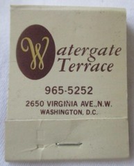VINTAGE THE WATERGATE TERRACE WASHINGTON DC MATCHBOOK – BRAND NEW