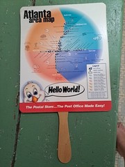 Vintage Advertising Paper Fan 1996 US Postal Service Atlanta GA Map Post Office