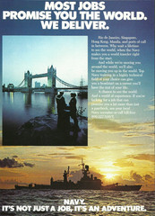 1984 US Navy World Travel London Bridge vintage Print Ad Advertisement