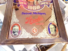 Vtg 1980 STROHS BEER National Republican Convetion Frame Advertising Bar Mirror