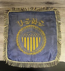 Vintage U.S.M.S United States Mail Service Banner Postal Emblem Fringe
