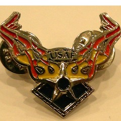 2005 US Air Force USAF Military WR Gunzelman Squadron Star Flames Pin Badge Art