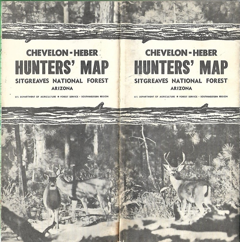 Official USDA 1965 SITGREAVES NATIONAL FOREST Chevelon-Heber Hunters’ Map Trails