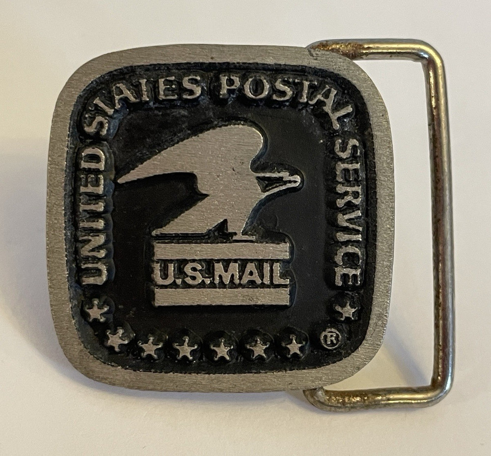 United States Post Office US Mail 1.25″ Square Belt Buckle w Standing Eagle Logo