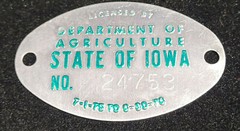 Lot of 3 Vintage Department of Agriculture State of Iowa Embossed Metal Tags L1
