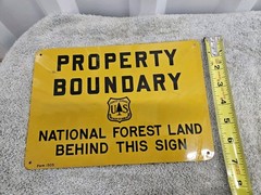 Vintage Forest Service property boundary sign 7″ x 10″