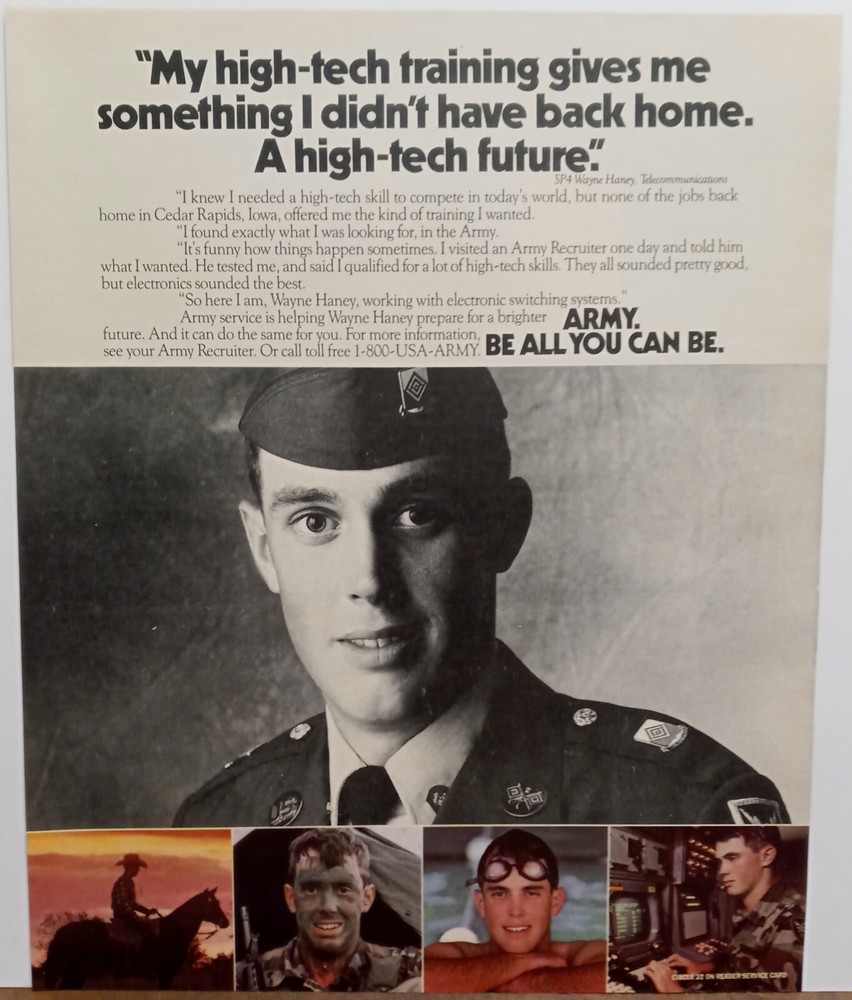 Vintage 1980s U.S. Military Recruitment – Army – Be All You Can Be – 1985 AD Lot