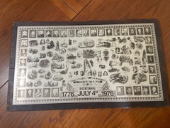Rare! Vintage United States Bicentennial History Tin Lithograph Plaque. J Ligon