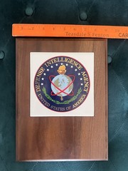 Vintage US Government Wooden Plaque Defense intelligence Agency RARE Memorabilia