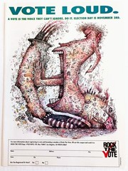 ROCK THE VOTE PSA~VOTE LOUD~1992 PRINT MAGAZINE AD ADVERT POSTER PINUP CLIPPING
