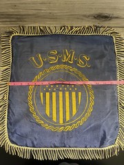 Vintage U.S.M.S United States Mail Service Banner Postal Emblem Fringe