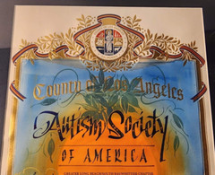 2003 AUTISM SOCIETY SIGNED PLAQUE LA CNTY BOARD SUPS KNABE, BURKE, MOLINA, ETC.