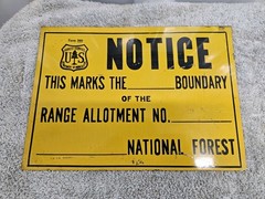 Vintage Forest Service Metal Sign NOTICE BOUNDARY RANGE ALLOTMENT