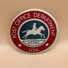 Vintage- USPS USA Post Office Department Red White Blue Employee Pin Badge 42201