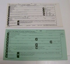 vintage 1970s SOCIAL SECURITY application card GOVERNMENT program number 1973