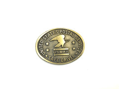 POST OFFICE POSTAL MAIL CARRIER MAILMAN GOVERNMENT BUCKLE Gold Tone