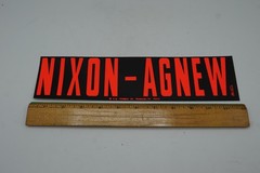Vintage Nixon-Agnew 1968 Presidential Campaign Bumper Sticker A.G. Trimble Co.