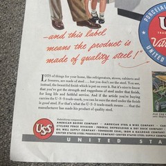 1948 USS United States Steel Vitrenamel Print Ad Post WW2