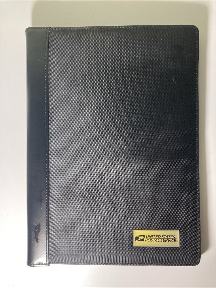 Vintage 2003 United States Postal Service Black Portfolio With Calculator