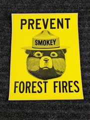 Vintage Smokey Bear Prevent Forest Fire Sticker Sign Wildfire Safety Collectible